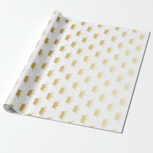 Papel De Presente Royal Glam Ouro Crown Princess White Vip