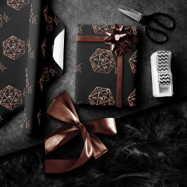 Papel De Presente RPG Crit AF | Dados de Mesa de Fantasia de Cobre