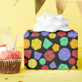 Papel De Presente RPG Gaming Dice, Conselho, Jogos Fantásticos Patte