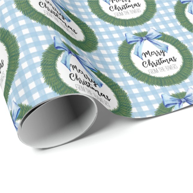 Papel De Presente Rua Aquarela com Arco Azul (Ponta do rolo)