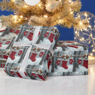 Papel De Presente Rua. Bernard Puppy No Natal