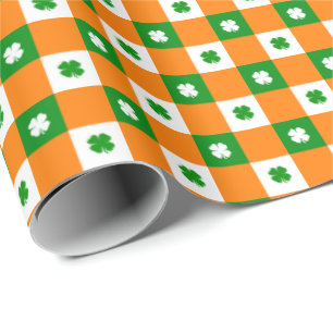 Papel De Presente Rua bonita Xadrez verde-laranja de Patrick