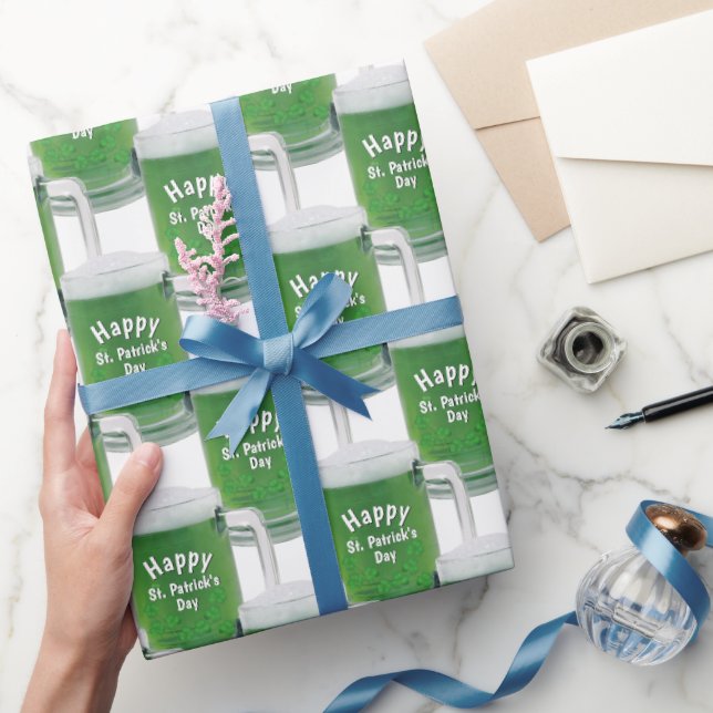 Papel De Presente Rua, cerveja verde do dia de Patrick (Presentear)