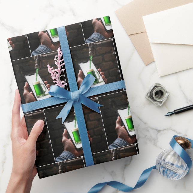 Papel De Presente Rua, cerveja verde do dia de Patrick (Presentear)