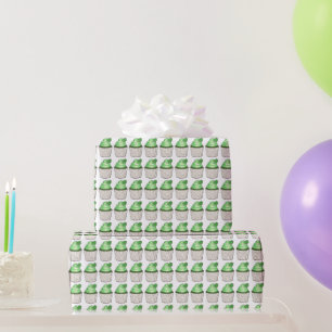 Papel De Presente Rua de Cupcake verde Shamrock Clover. Dia de Patri