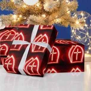 Papel De Presente Rua, dia do Nick, Miter Pattern Sinterklaas