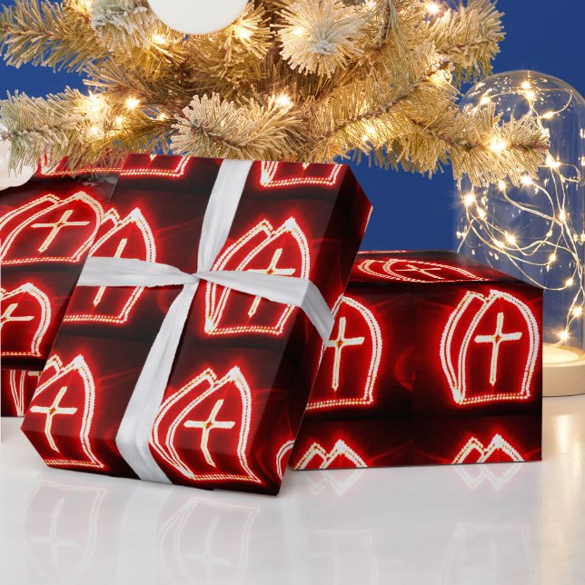 Papel De Presente Rua, dia do Nick, Miter Pattern Sinterklaas (Feriados)