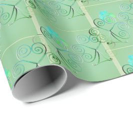 Papel De Presente Rua do dia de Patrick Shamrock Misty Green