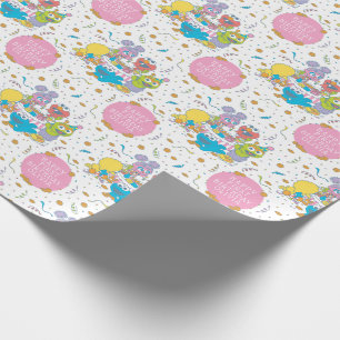 Papel De Presente Rua Sésamo Primeiro aniversário do bebê