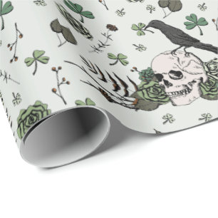 Papel De Presente Ruas irlandesas: Folhas do Dia de Patricks e Clove