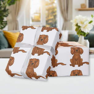 Papel De Presente Ruby Cavalier King Charles Spaniel Pattern