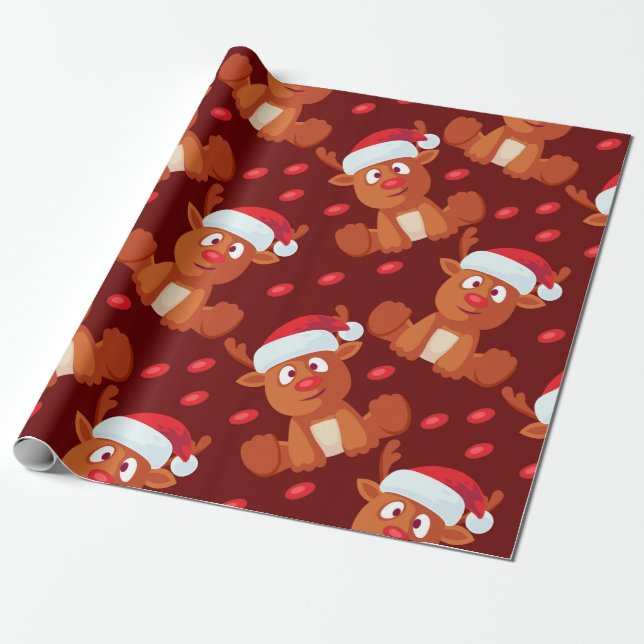 Papel De Presente Rudolph, a cerimônia de Natal da Reindeer (Desenrolado)