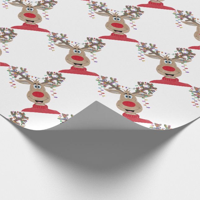 Papel De Presente Rudolph Christmas Lights Reindeer (Ponta)