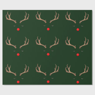Papel De Presente Rudolph Dark Green Wrappaper