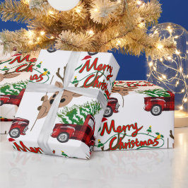 Papel De Presente Rudolph Merry Christmas - Matte Wrapping Paper