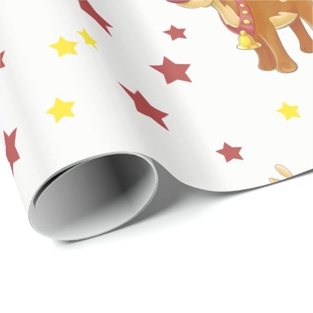 Papel De Presente Rudolph Rudolph, as estrelas vermelhas de natal (Ponta do rolo)