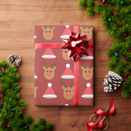 Papel De Presente Rudolph Rudolph, o padrão de rena vermelha