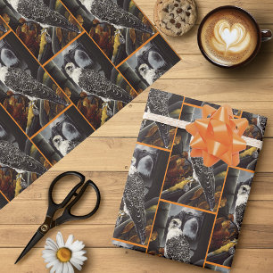 Papel De Presente Ruínas Iluminadas pela Lua do Falcão Gótico de Out