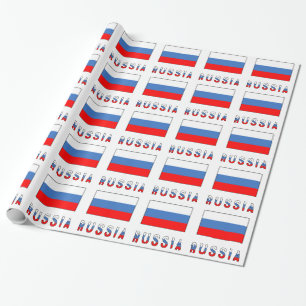 Papel De Presente Rússia e Bandeira Russa