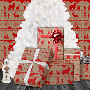 Papel De Presente Russo Kraft Nordic Sweater Red