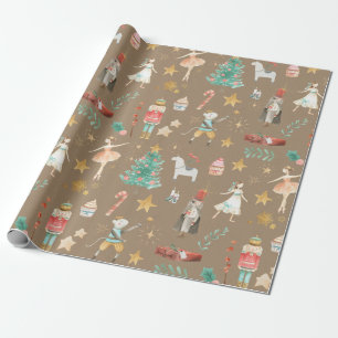 Papel De Presente Russo Kraft Tudo Nutcracker Natal 2