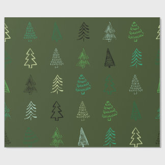 Papel De Presente "Rustic Evergreen Christmas Wrappaper"