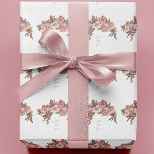 Papel De Presente Rustic Mauve Floral