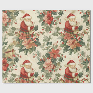Papel De Presente Rustic Santa Clause
