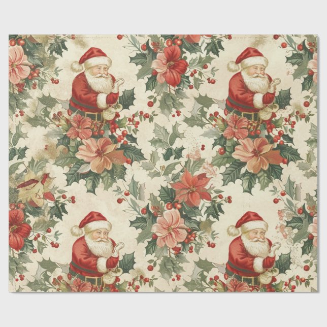 Papel De Presente Rustic Santa Clause (Aberto)