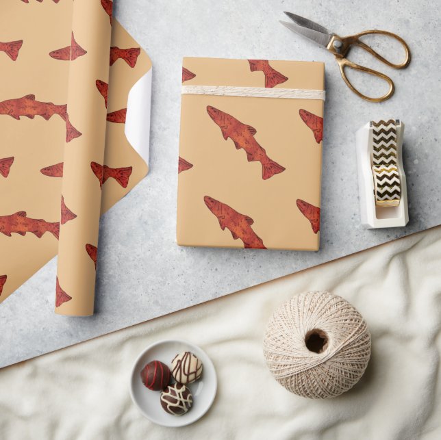 Papel De Presente Rustic Trout (Artesanato)