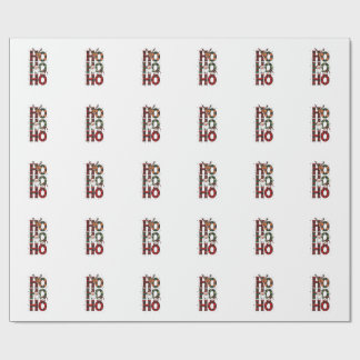 Papel De Presente • Rustic Vermelho Xadrez Ho Ho Ho Papai Noel Bebê