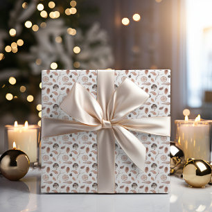 Papel De Presente Rustic Winter Woodland   Feriado de Folha de Aves 