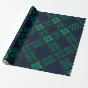 Papel De Presente Rustic Xadrez Green Check Tartan
