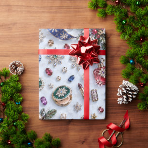 Papel De Presente Sabonete Azul Jóia Cosméticos Natal