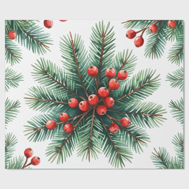 Papel De Presente Saco de Presente de Galho de Pinheiro de Natal & F (Aberto)