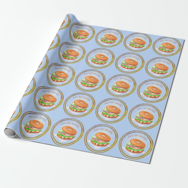 Papel De Presente Saco de Salmão Delicioso Personalizado (Desenrolado)