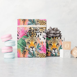 Papel De Presente Safari Animal Leopard Colorida África