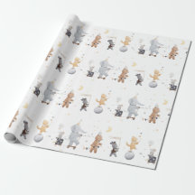 Safari Circense de Aquarela Fofo Animais Boho