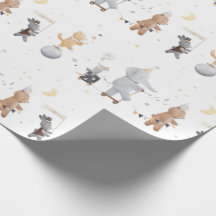 Safari Circense de Aquarela Fofo Animais Boho
