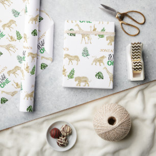 Papel De Presente Safari Wild One primeiro aniversario