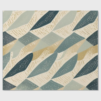 Papel De Presente Sage Coastal Batik Parang Geométrico Inspirado