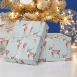 Papel De Presente Sage Green Christmas Deer<br><div class="desc">Veado de Natal Verde de Sábado Molhado (rena)</div>
