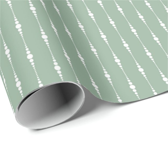 Papel De Presente Sage Green Color Watercolor Pattern (Ponta do rolo)
