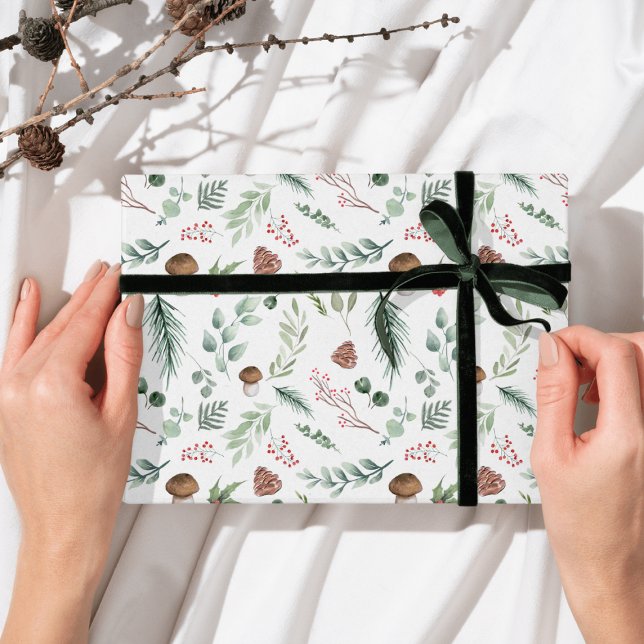 Papel De Presente Sage Green Holiday Pattern  (Criador carregado)