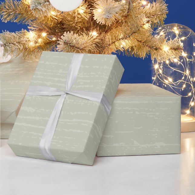 Papel De Presente Sage Green Wood Grain (Feriados)