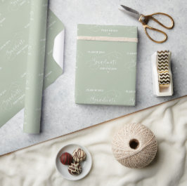 Papel De Presente Sage Verde Elegante Script Turma de 2026 Formatura