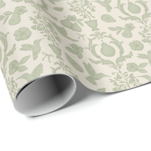 Papel De Presente Sage Verde Pérola Perfeita Noiva Francês Country