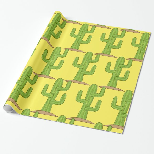 Papel De Presente Saguaro Cactus Thunder_Cove (Desenrolado)