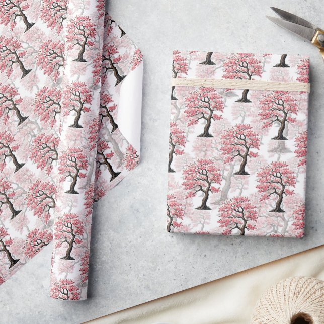 Papel De Presente Sakura Pink Chersom Tree Design (Criador carregado)