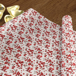 Papel De Presente Sakura Tree Blossom e Símbolo do dragão